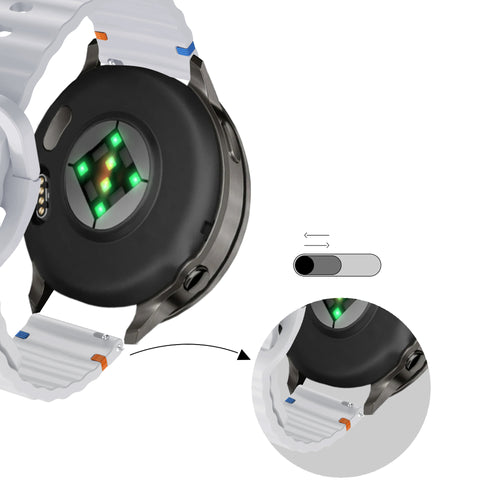 Bandz Bracelet silicone ondulé Garmin Forerunner 245 (gris clair)