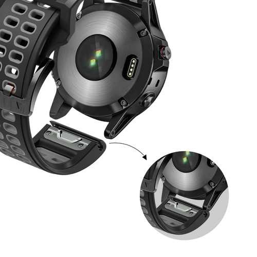 Bandz Bracelet sport avec boucle Garmin Enduro 1 / 2 / 3 (noir/gris)