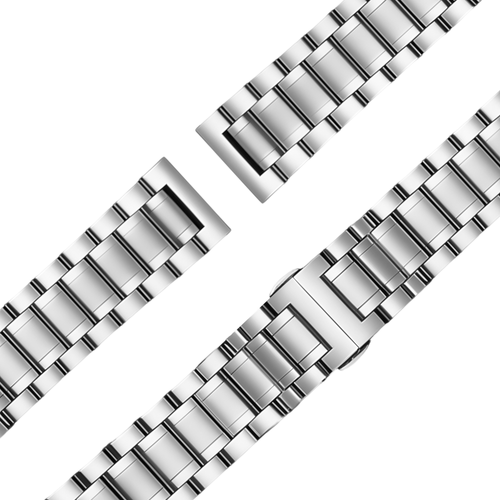 Bandz Garmin Vivomove Sport Steel Link Strap 'Deluxe' (Silver)