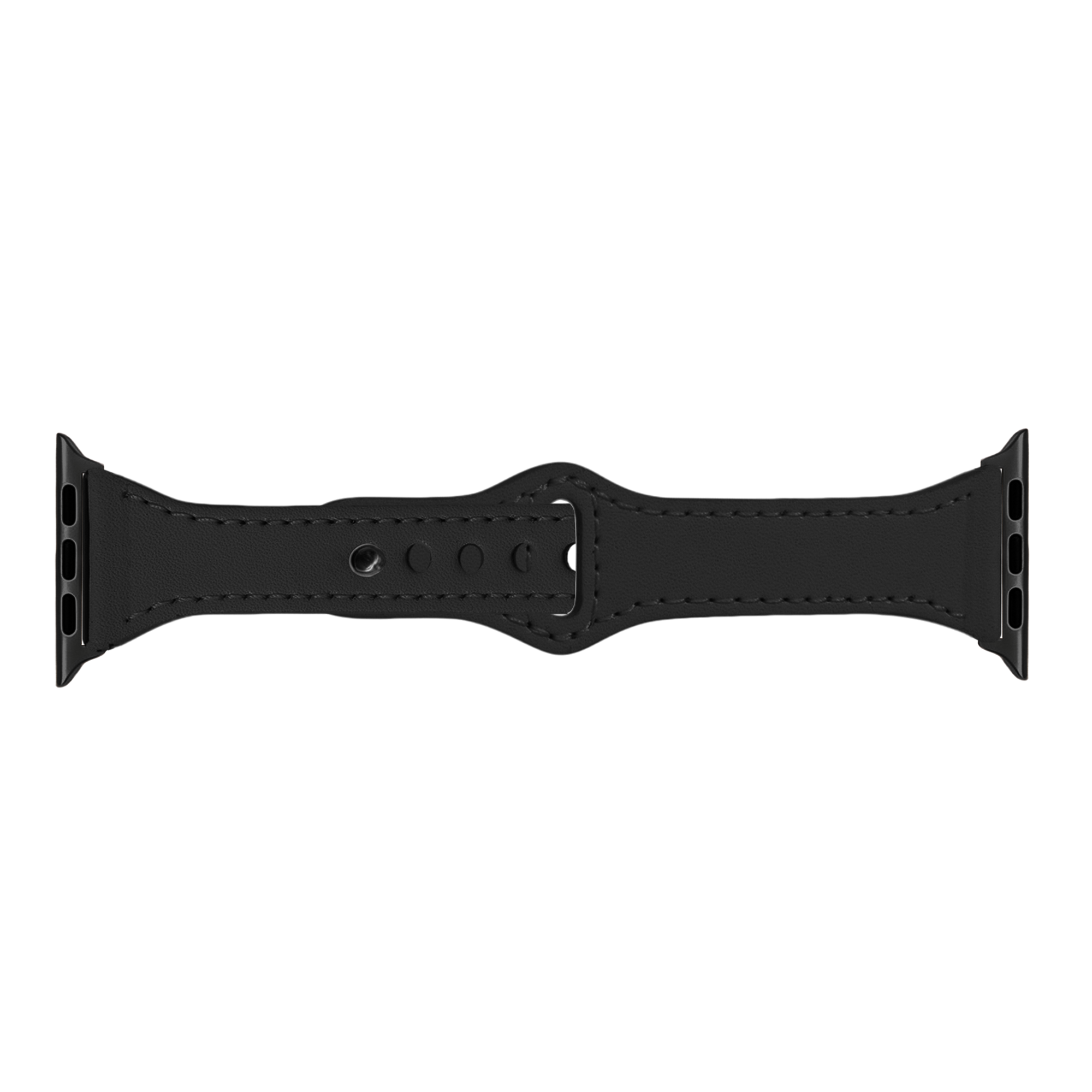 Bracelet cuir avec fermeture à pression Apple Watch (noir)