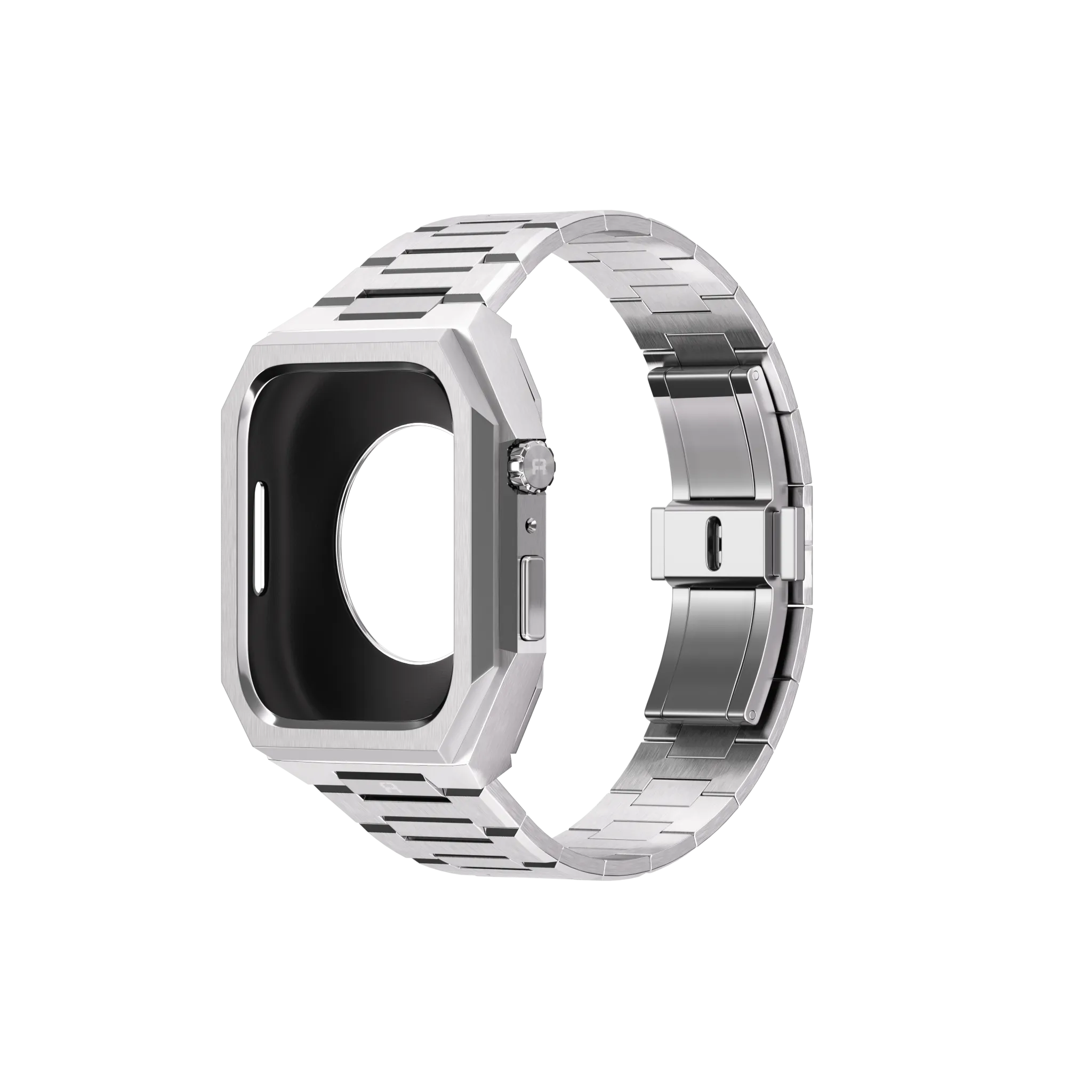 Reqior Apple Watch 45mm Case with Steel Strap 'Nautilus' (Silver)