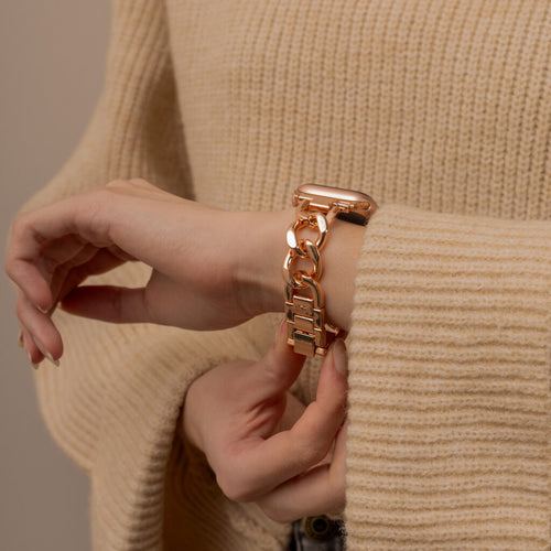 Bracelet chaîne acier Apple Watch (or rose)