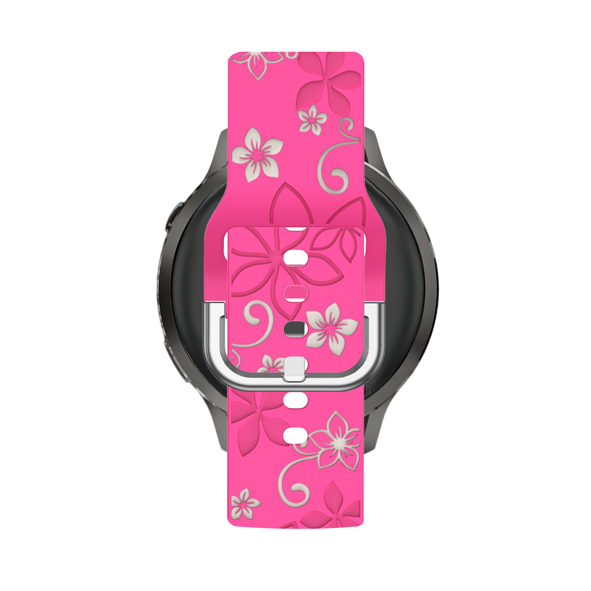 Bandz Bracelet silicone 'Fleurs' Garmin Venu 4 - 41mm (rose vif/lumière stellaire)