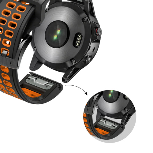 Bandz Bracelet sport avec boucle Garmin Instinct (noir/orange)