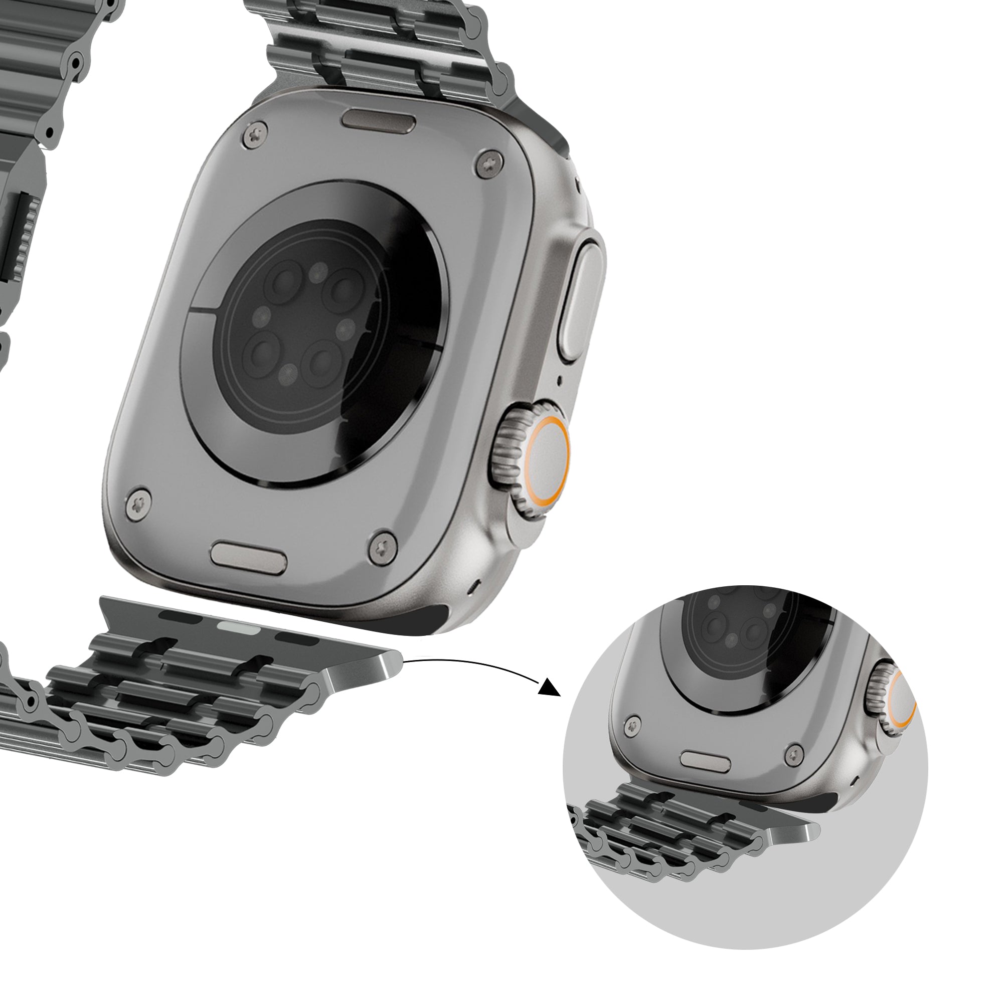 Bandz Bracelet acier 'Ocean' Apple Watch Ultra (titane)