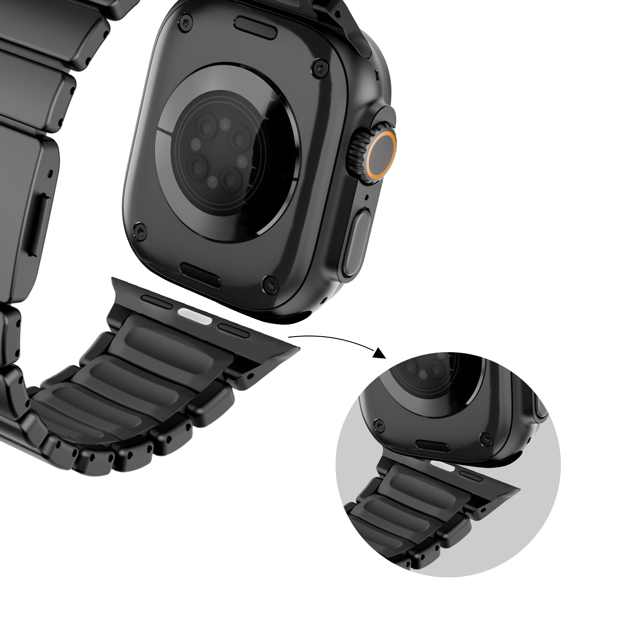 Bandz Bracelet titane 'hybride' Apple Watch (noir)