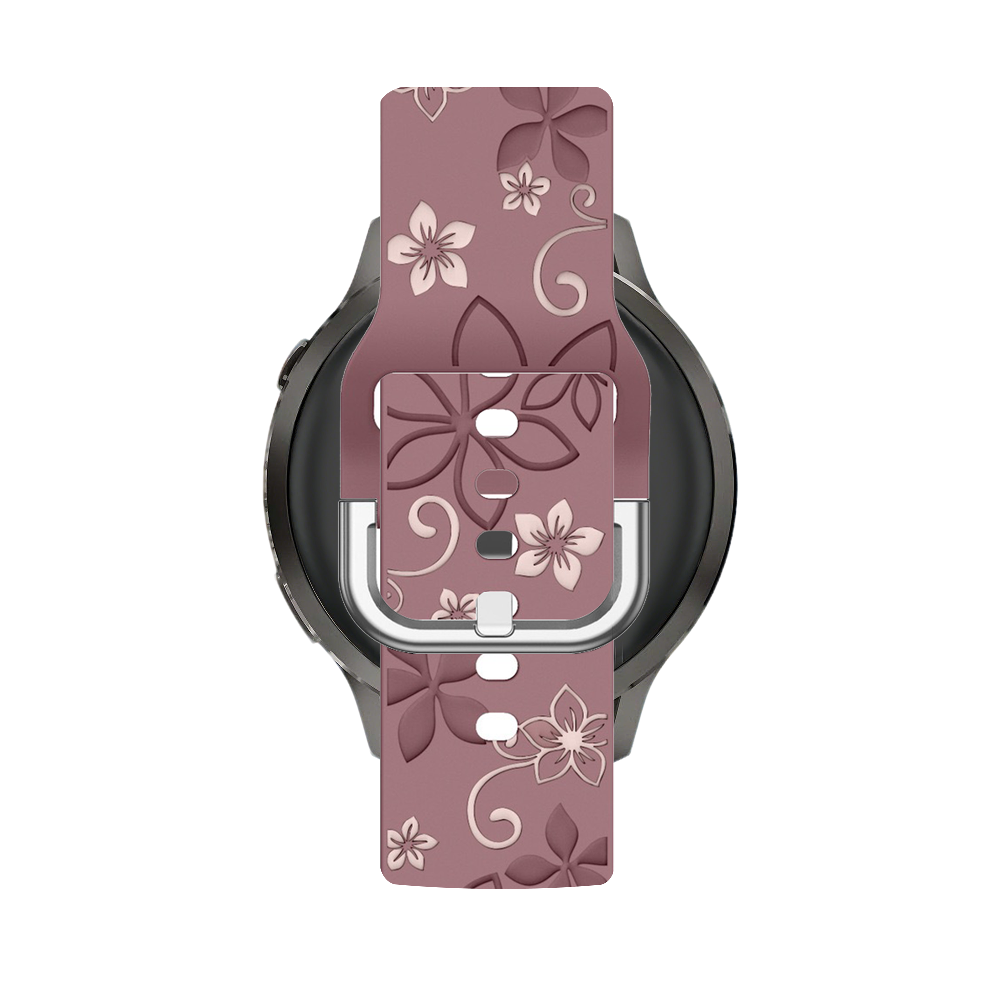 Bandz Bracelet silicone 'Fleurs' Garmin Forerunner 645 (violet fumé/rose clair)