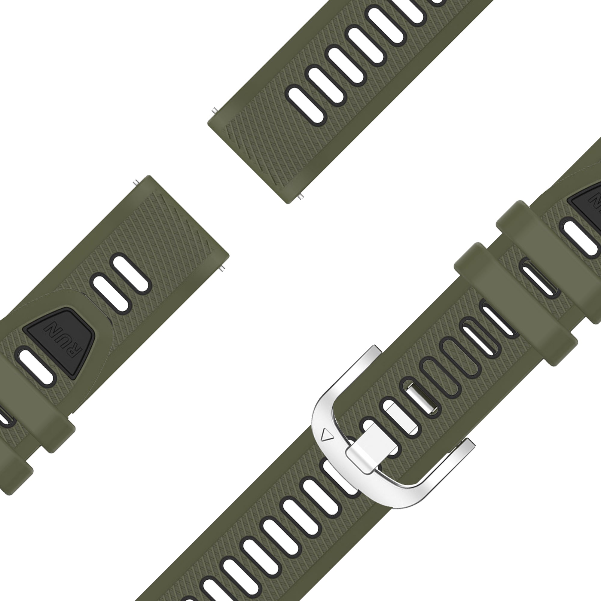 Bandz Garmin Forerunner 255s Sport Strap with Buckle (Olive Green/Black)