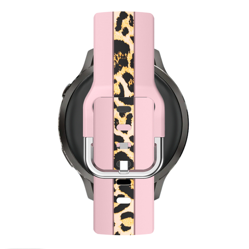 Bandz Bracelet dual léopard Garmin Vivomove 3 (rose pâle)