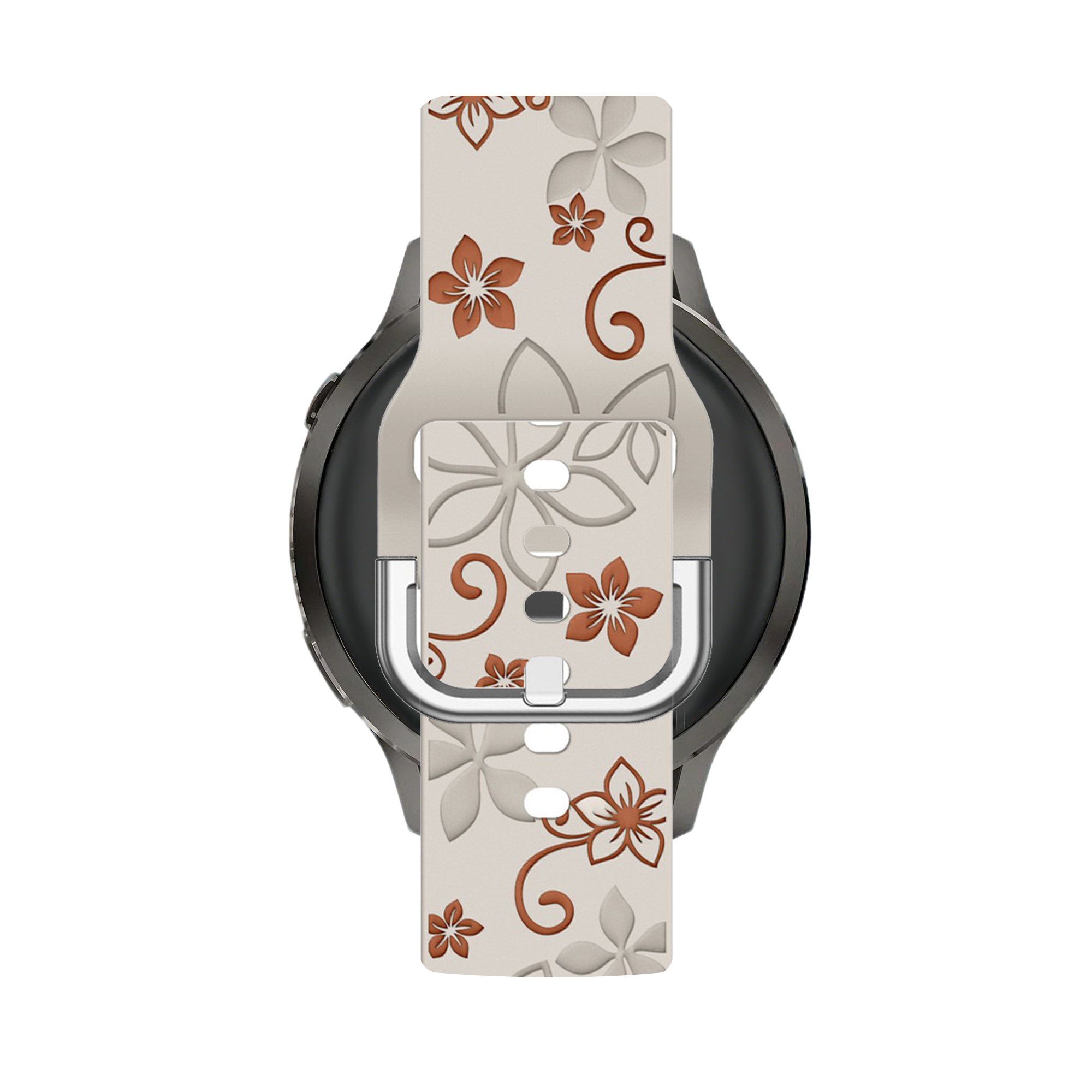 Bandz Garmin Forerunner 645 Silicone Strap 'Flowers' (Starlight/Brown)