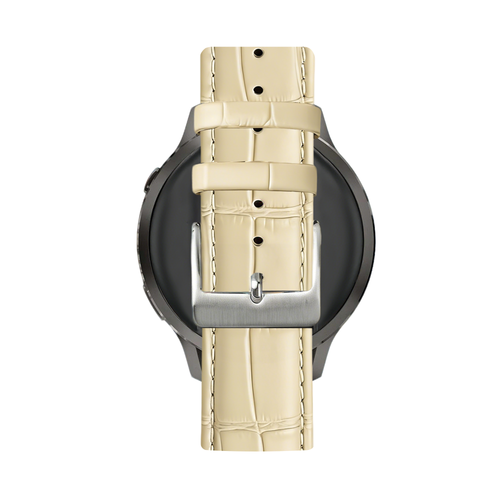 Bandz Bracelet cuir effet crocodile Garmin Venu SQ (beige)