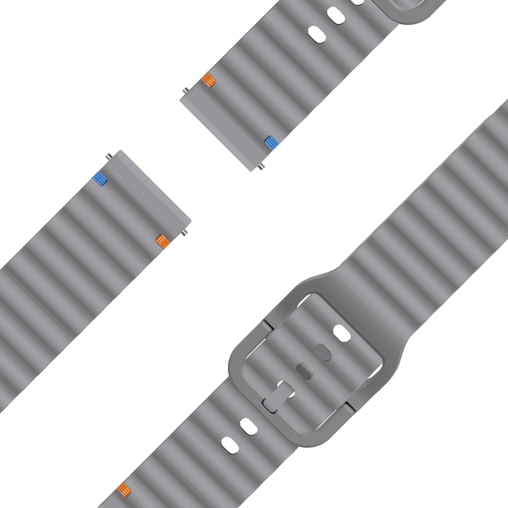 Bandz Bracelet silicone ondulé Garmin Vivoactive 6 (gris foncé)