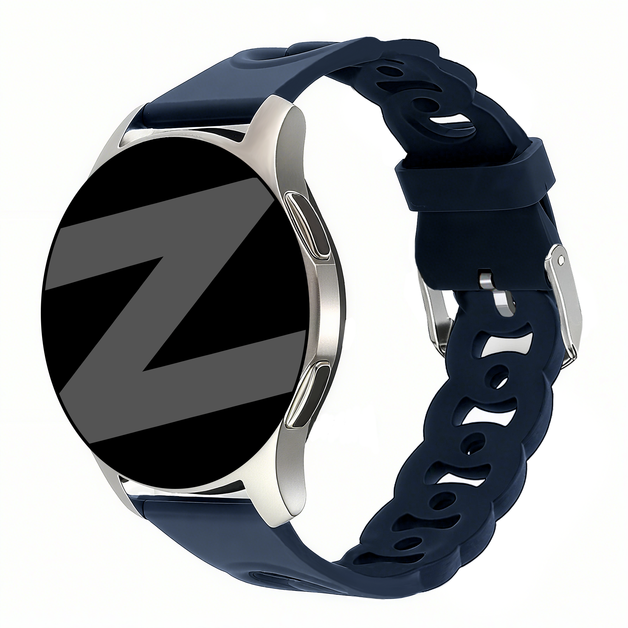 Bandz Amazfit GTS 4 Silicone Strap 'Chains' (Dark Blue)