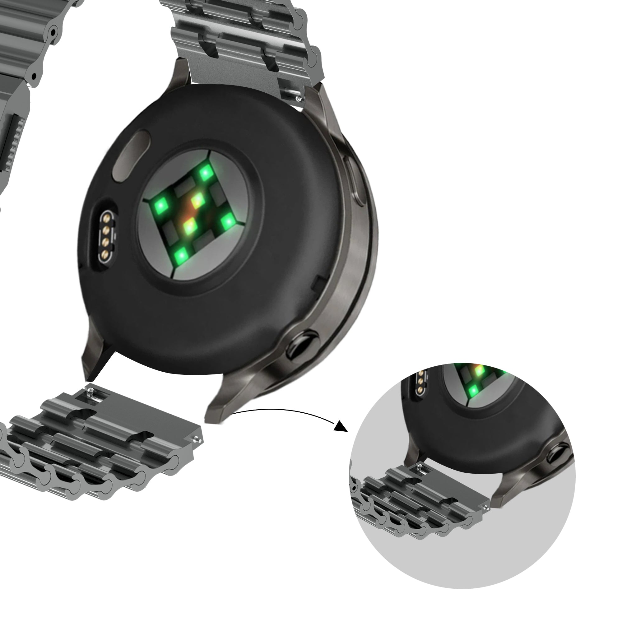 Bandz Bracelet acier 'Ocean' Huawei Watch GT Runner 2 (graphite)