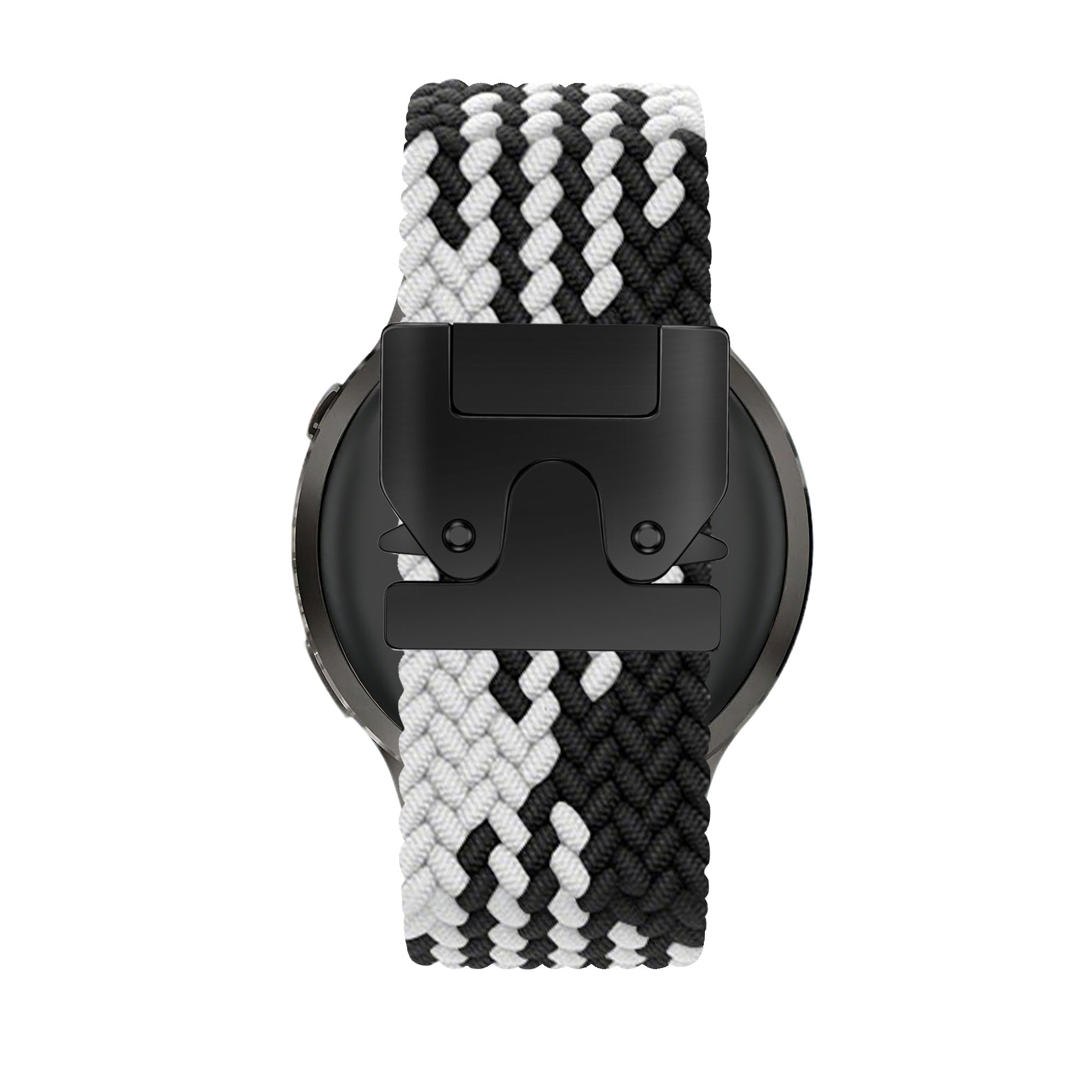 Bandz Bracelet tressé 'Parachute' Garmin Vivomove 3s (noir/blanc)