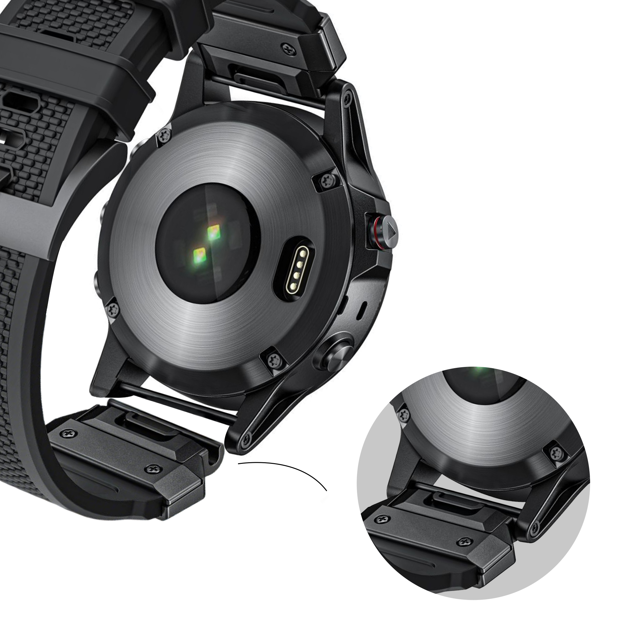 Bandz Bracelet silicone 'Explorer' Garmin Instinct 3 - 45mm (noir)