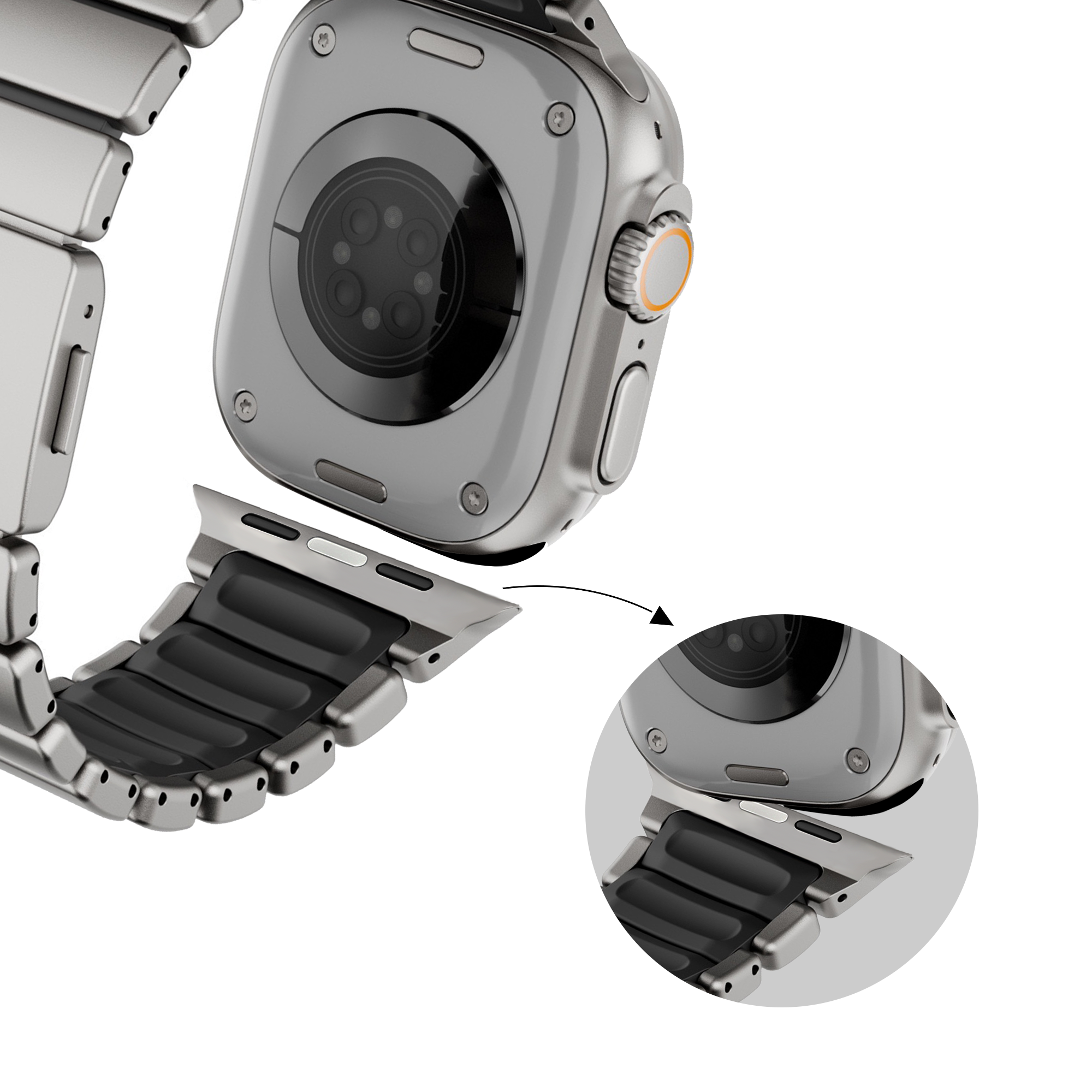 Bandz Bracelet titane 'hybride' Apple Watch (argent)