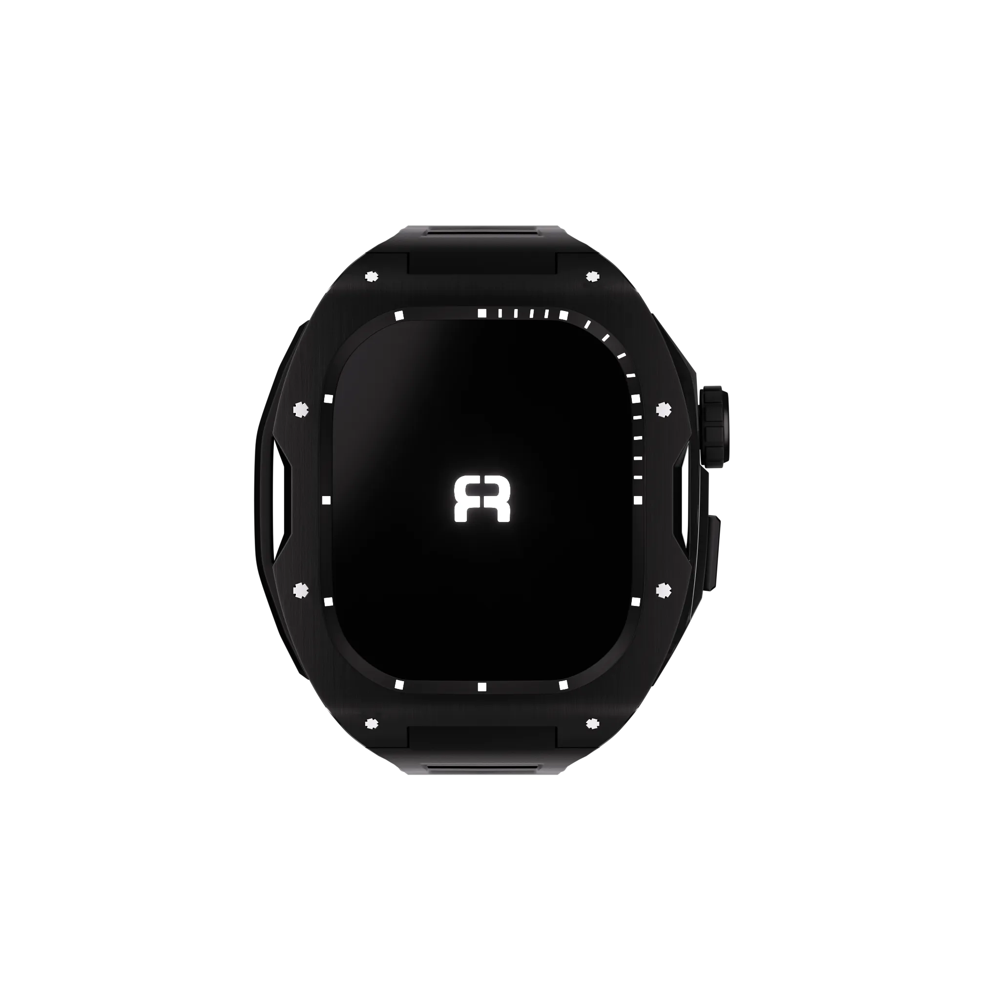 Reqior Apple Watch 45mm Case with Rubber Strap (Black)