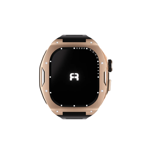 Reqior Boîtier avec bracelet en caoutchouc Apple Watch 45mm (rose or)