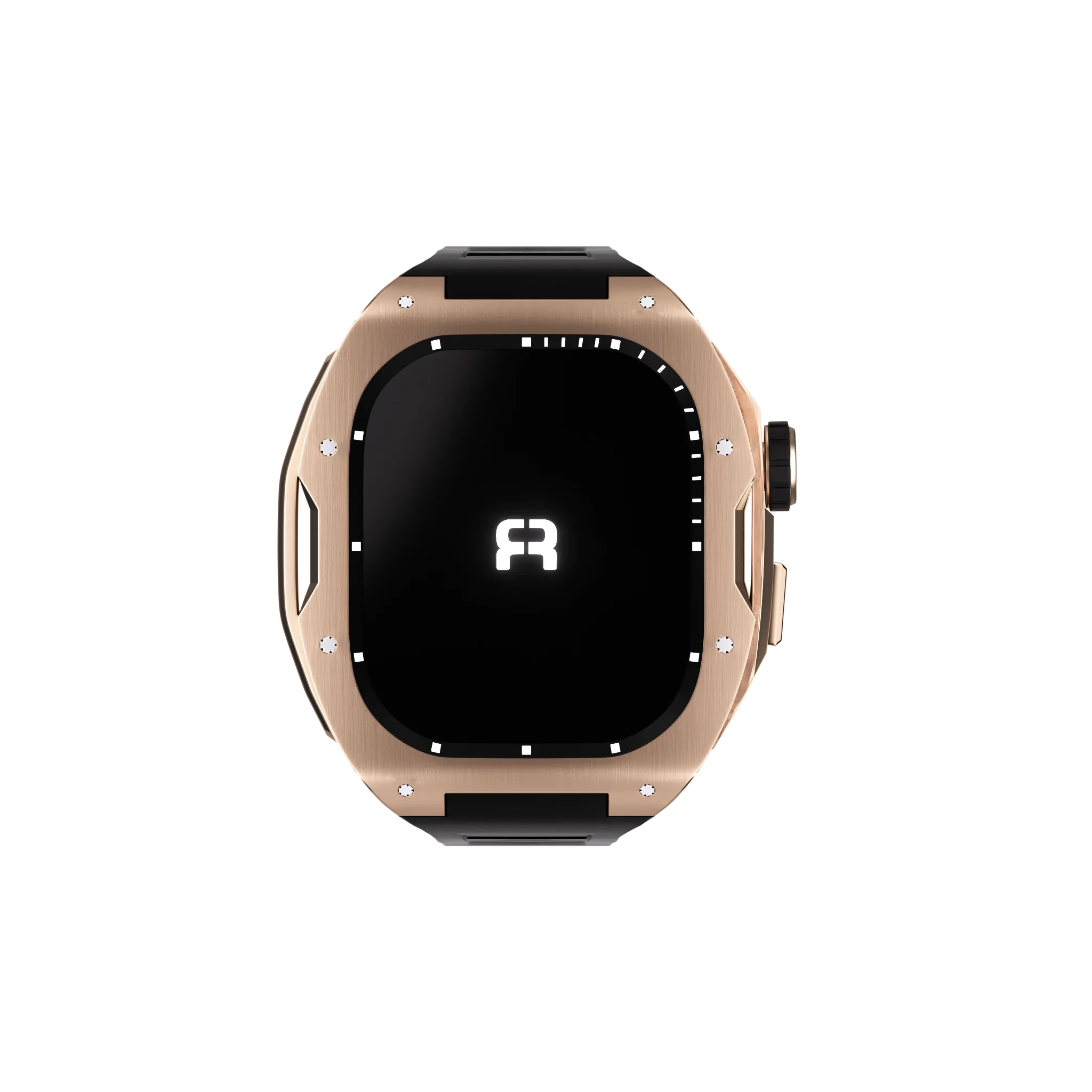 Reqior Boîtier avec bracelet en caoutchouc Apple Watch 45mm (rose or)