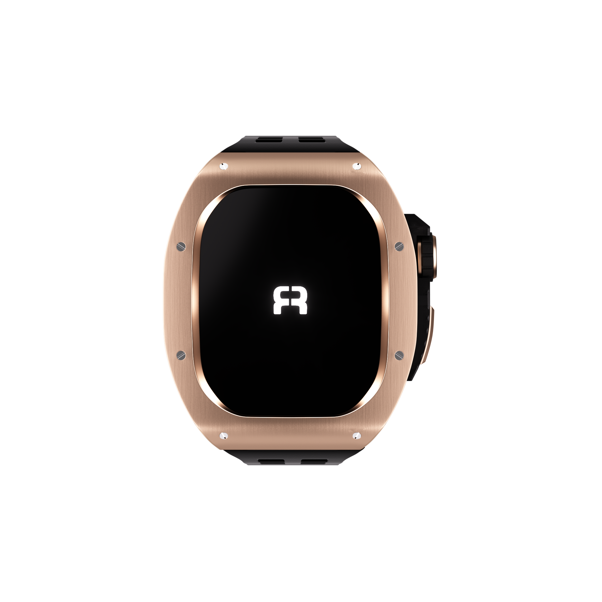 Reqior Boîtier en polymère et acier avec bracelet en caoutchouc Apple Watch 45mm (rose or)
