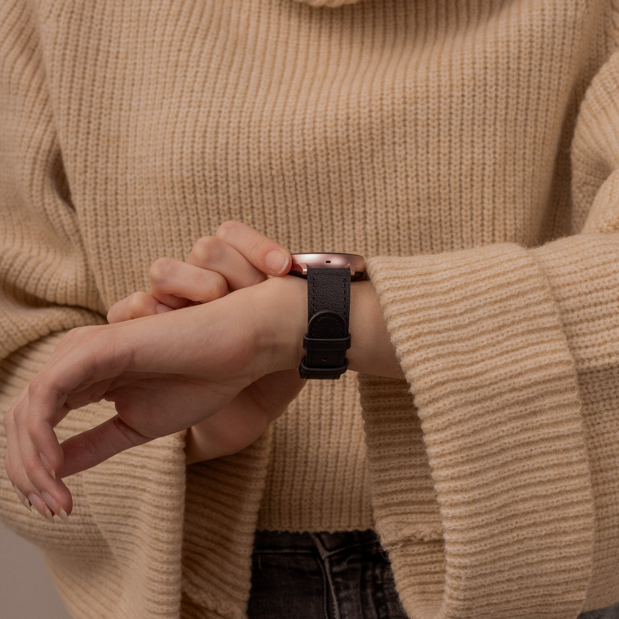 Bracelet cuir moderne Samsung Galaxy Watch 6 Classic 47mm (noir)