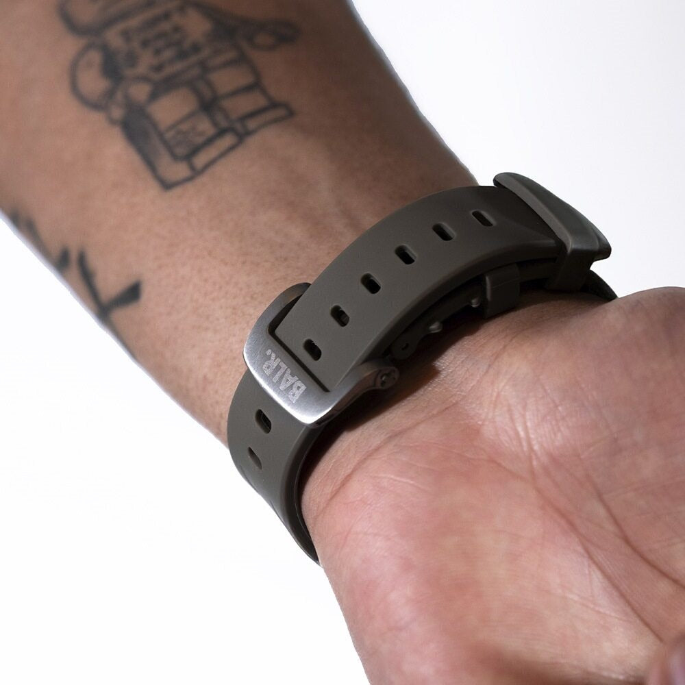 BALR. Apple Watch Ultra Liquid Silicone Strap (Brown/Silver)