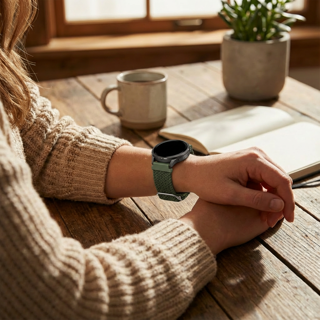 Bandz Garmin Venu 2s Adjustable Braided Strap (Green)