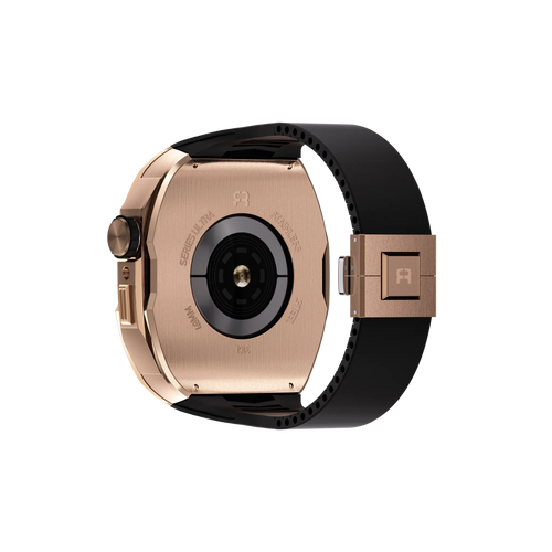 Reqior Boîtier avec bracelet en caoutchouc Apple Watch 45mm (rose or)