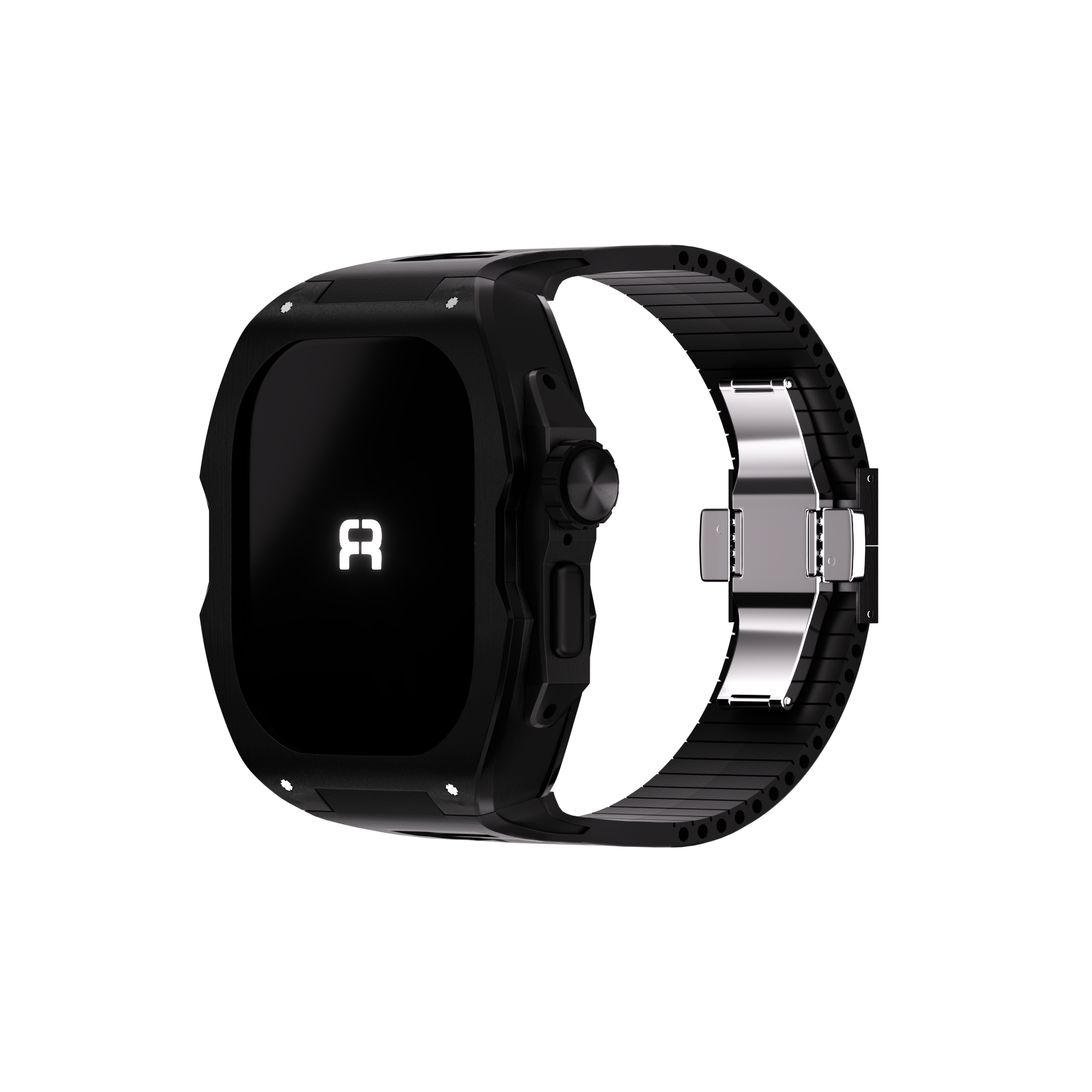 Reqior Boîtier avec bracelet en caoutchouc Apple Watch Ultra (noir)