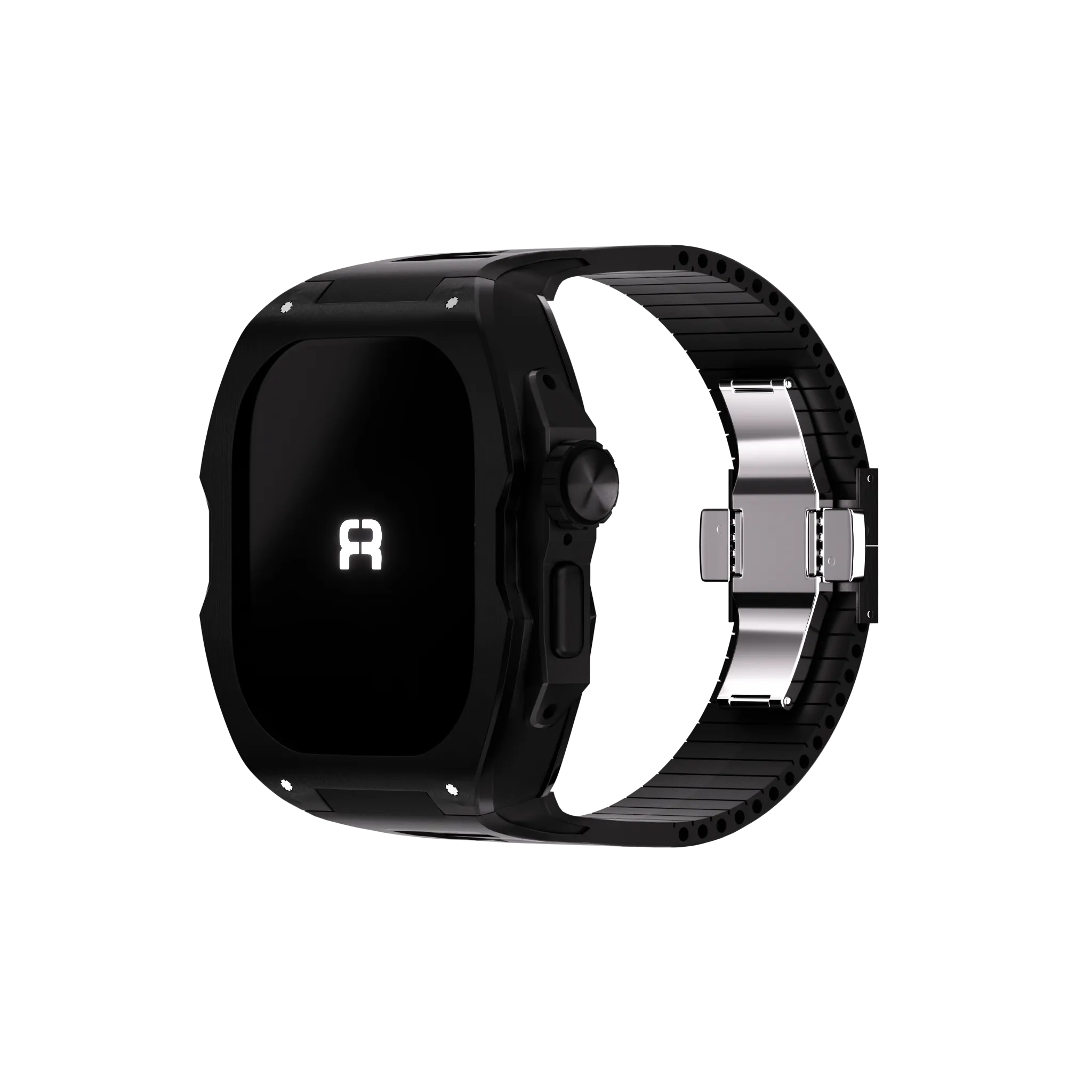 Reqior Boîtier avec bracelet en caoutchouc Apple Watch Ultra (noir)
