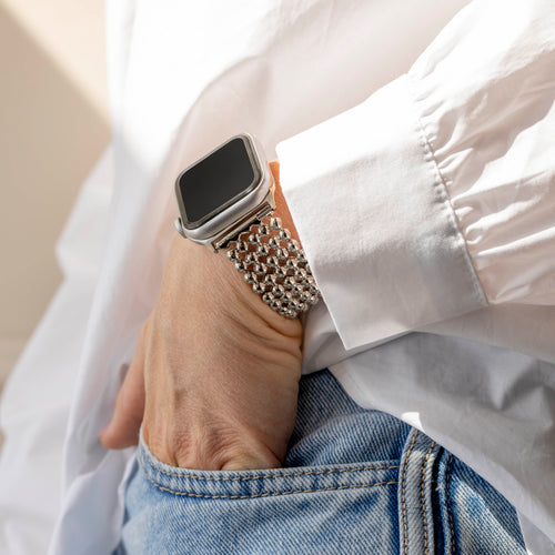 Bracelet perles acier Apple Watch Ultra (argent)