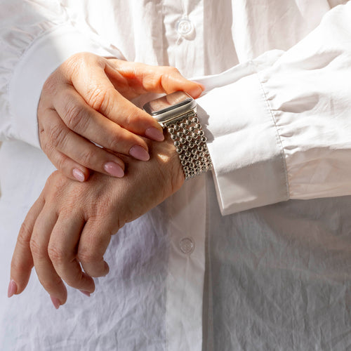 Bracelet perles acier Apple Watch Ultra (argent)