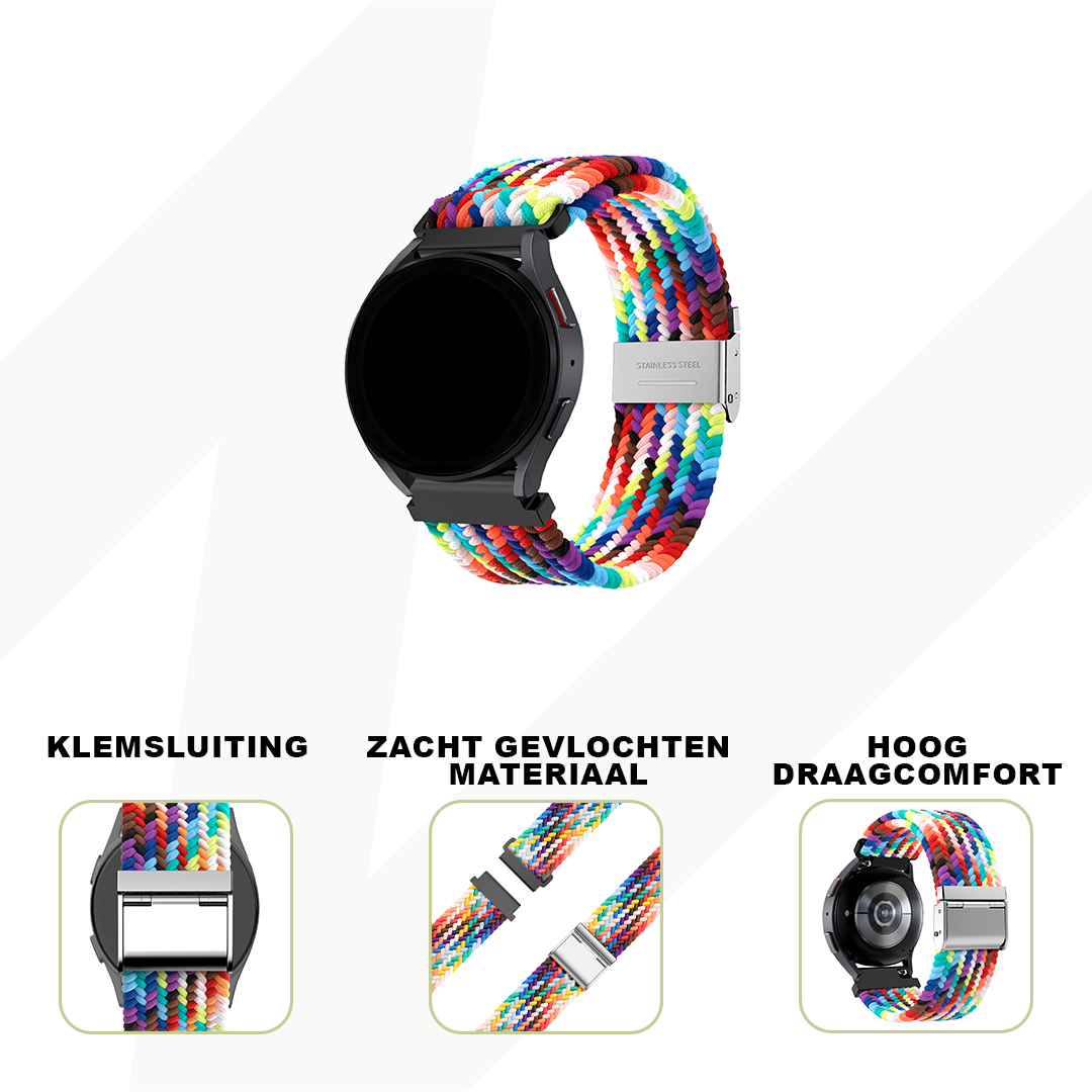 Bandz Bracelet nylon tressé Garmin Vivoactive 3 (arc-en-ciel)