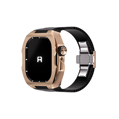 Reqior Boîtier avec bracelet en caoutchouc Apple Watch 45mm (rose or)