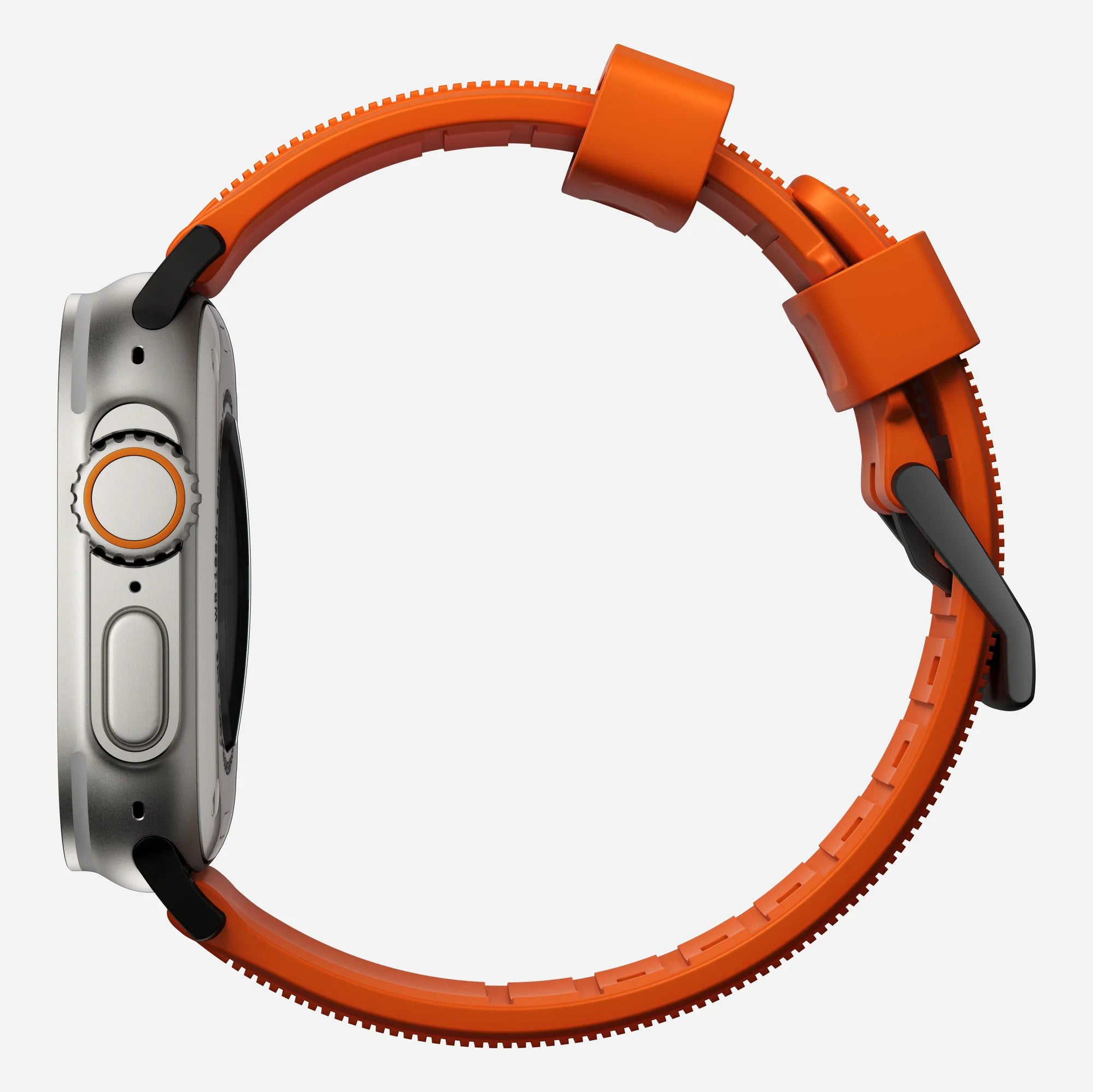 Nomad Rugged Apple Watch Silicone Strap (Black/Ultra Orange)