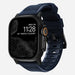 Nomad Bracelet de silicone résistant Apple Watch (noir/bleu atlantique)