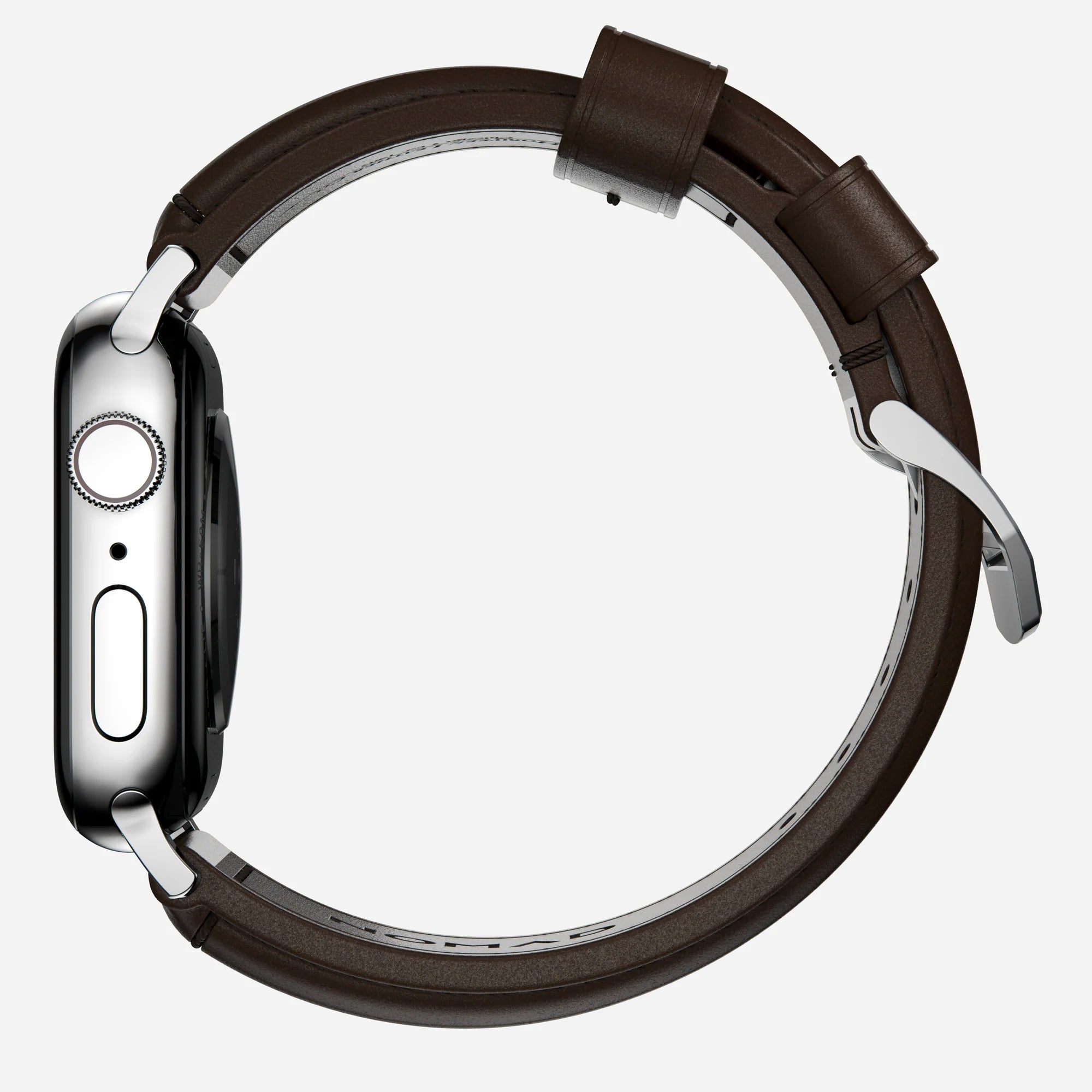 Nomad Bracelet cuir tradicional Apple Watch (marron/argenté)