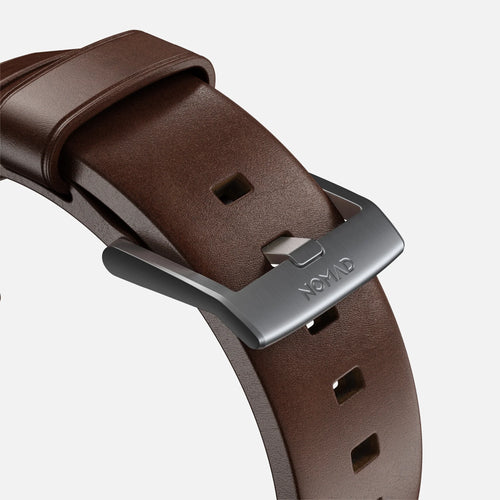 Nomad Bracelet cuir moderna Apple Watch (marron/argenté)
