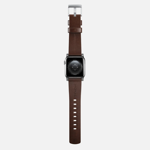 Nomad Bracelet cuir moderna Apple Watch (marron/argenté)