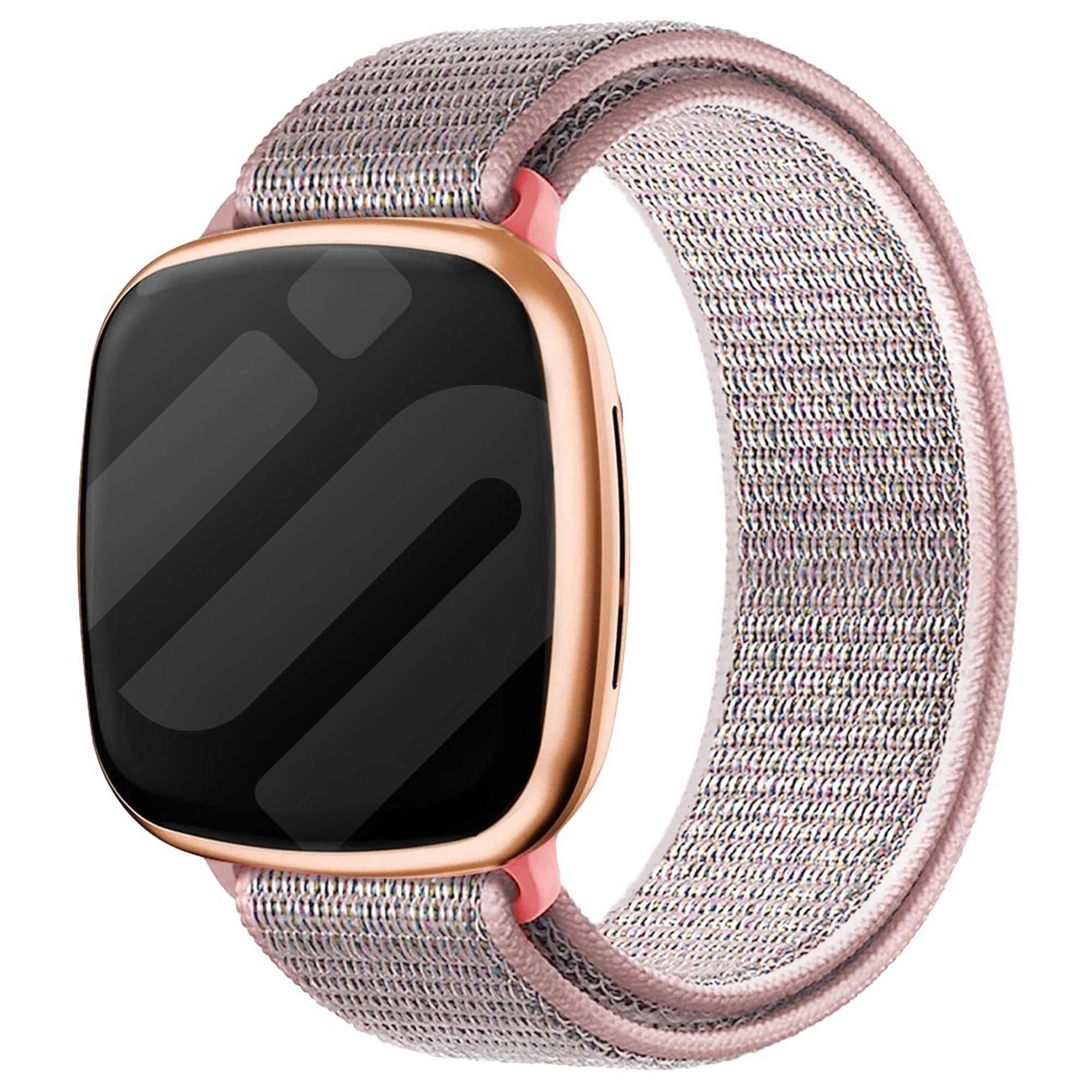 Bracelet nylon Fitbit Sense (rose sablé)