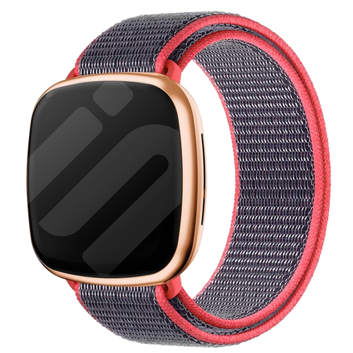 Bracelet nylon Fitbit Sense (rose et gris)