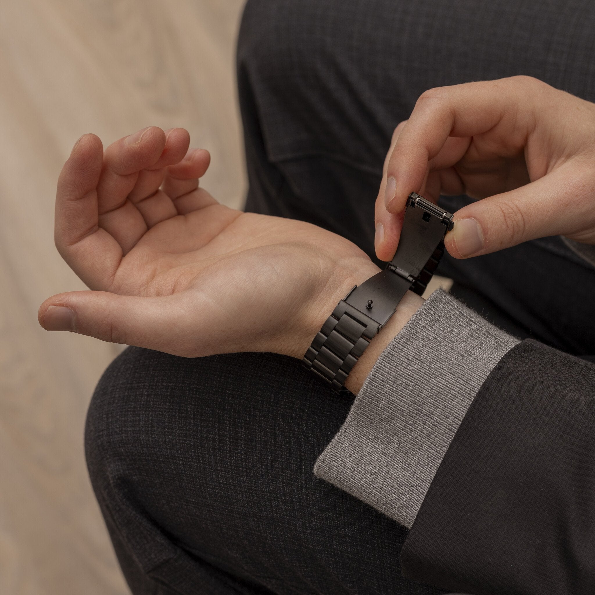 Bracelet acier Samsung Galaxy Watch FE (noir)