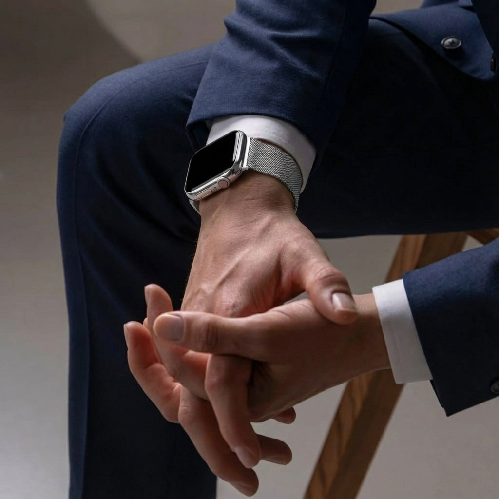 Bracelet milanais pour Apple Watch avec boucle (argent)