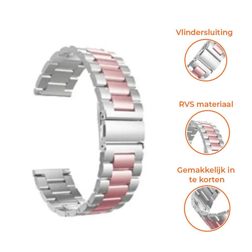 Bracelet acier Huawei Watch GT 5 41mm (argent/rose)