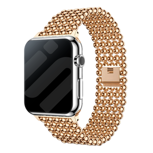 Bracelet perles acier Apple Watch (or rose)