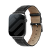 Bracelet cuir motif crocodile Apple Watch (noir)