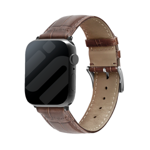 Apple Watch Leather Strap Crocodile Grain (Brown)