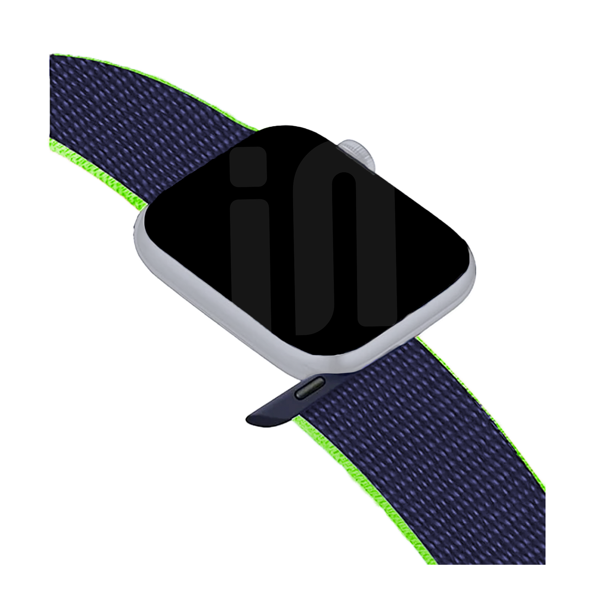 Apple Watch Nylon Loop Strap (Dark Blue/Lime)