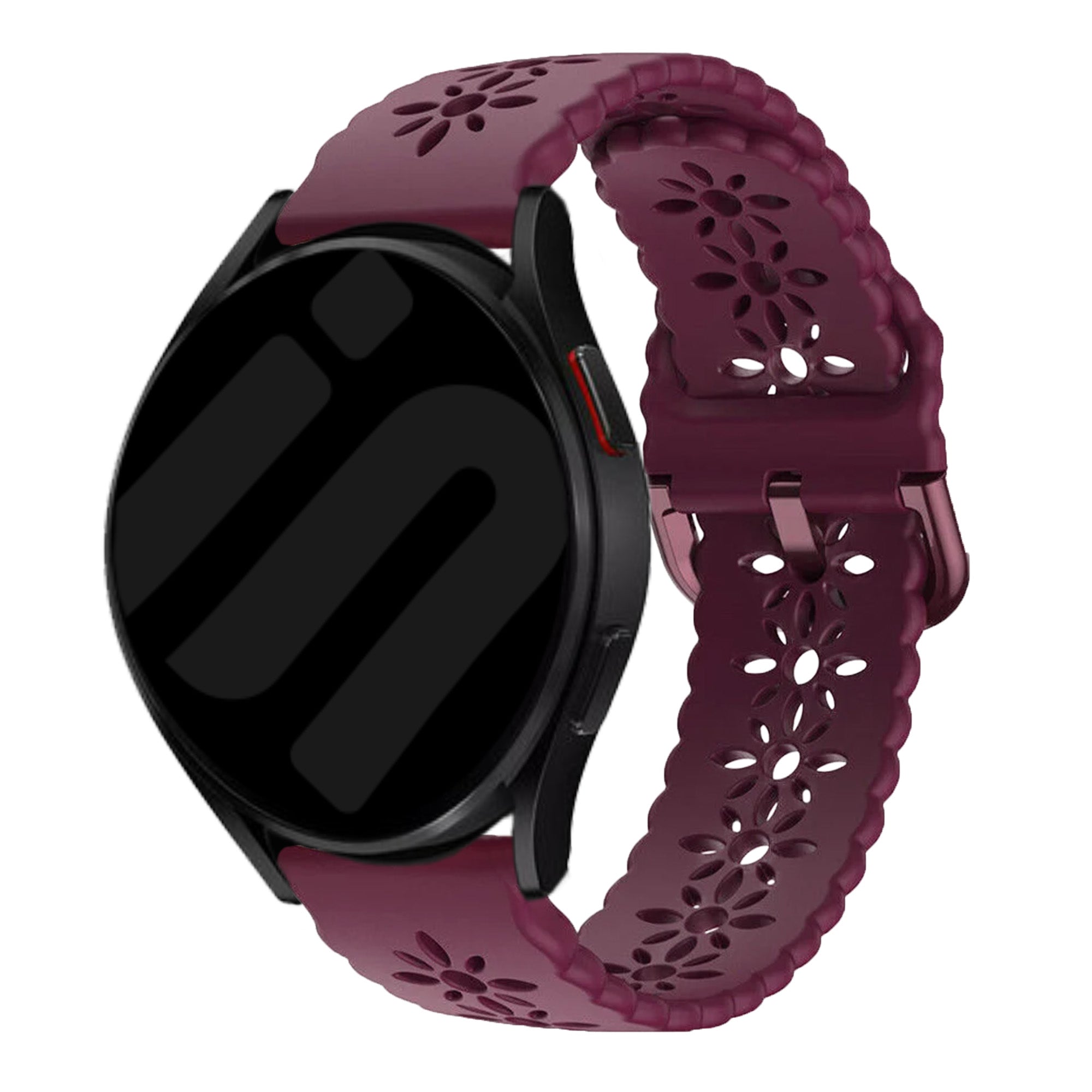Withings ScanWatch Nova Patterned Silicone Strap (Wine Red)